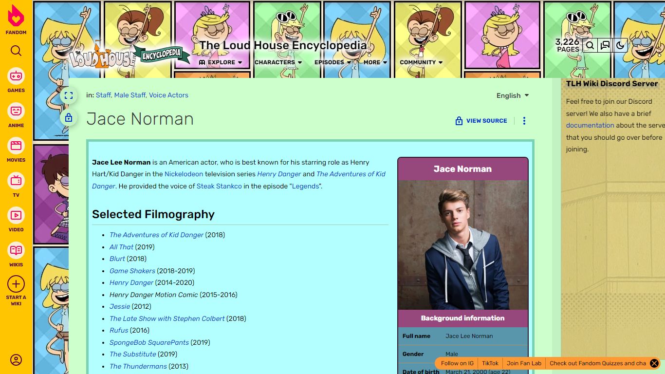 Jace Norman | The Loud House Encyclopedia | Fandom